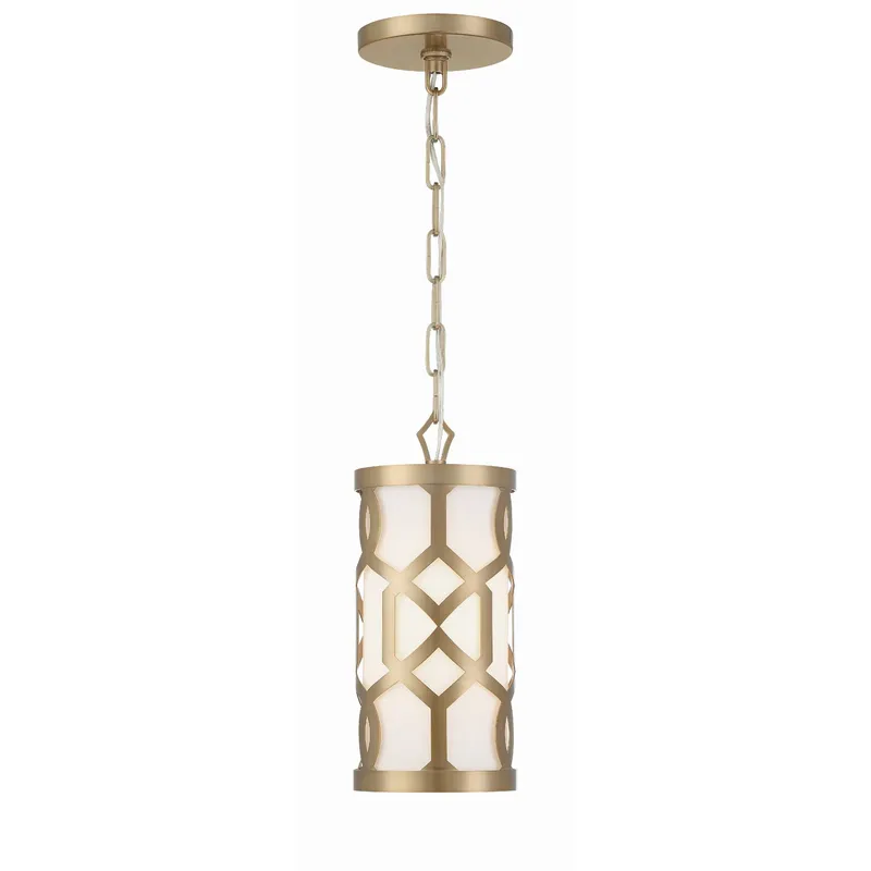 Libby Langdon Jennings 6.25'' Aged Brass Pendant Gold 6.25"W x 14.25"H x 6.25"D
