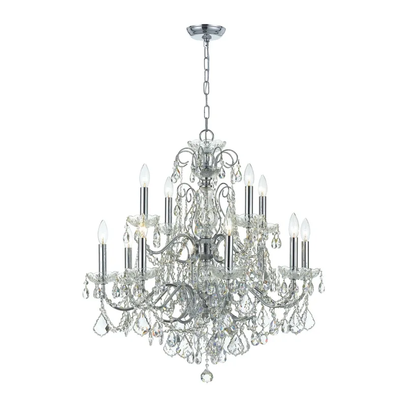 Imperial 29.5'' Hand Cut Crystal Polished Chrome Chandelier Silver 29.5"W x 31"H x 29.5"D