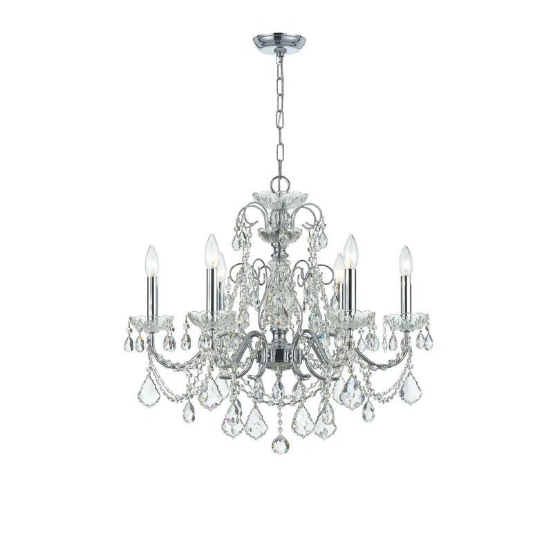 Imperial 26'' Hand Cut Crystal Polished Chrome Chandelier Silver 26"W x 24.5"H x 26"D