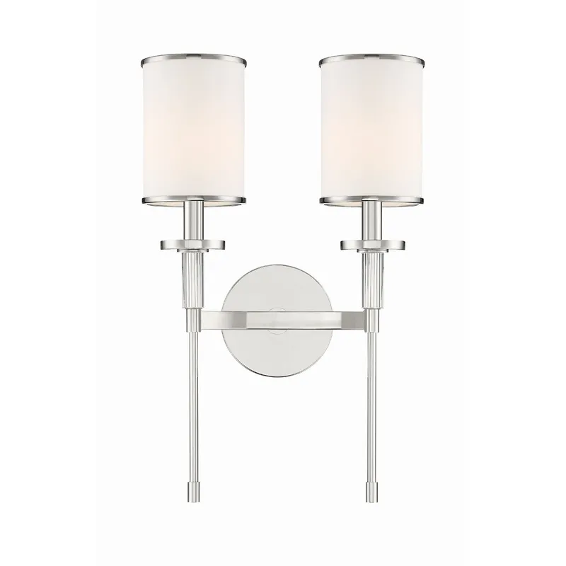 Hatfield 12'' Polished Nickel Sconce Silver 12"W x 18.5"H x 6"D