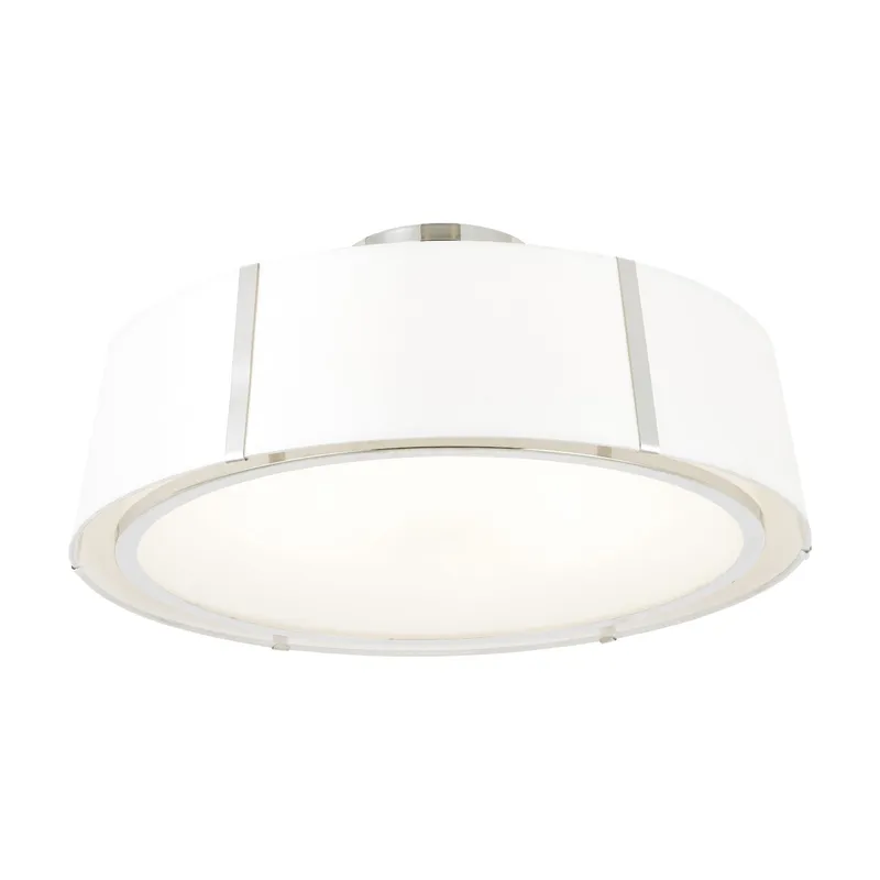 Fulton 24'' Polished Nickel Semi Flush Mount Silver 24"W x 12.25"H x 24"D