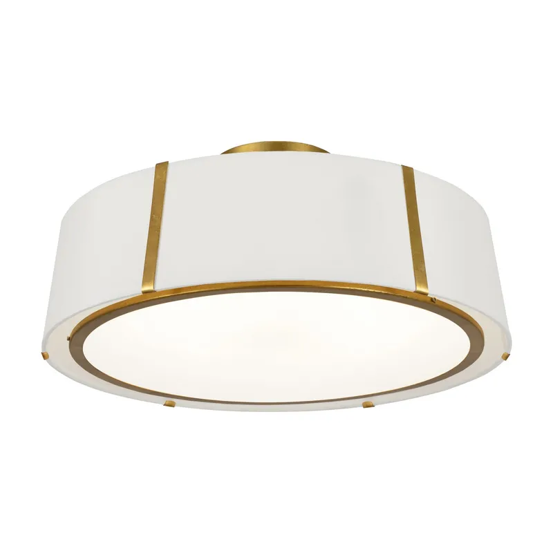 Fulton 24'' Antique Gold Semi Flush Mount Gold 24"W x 12.25"H x 24"D