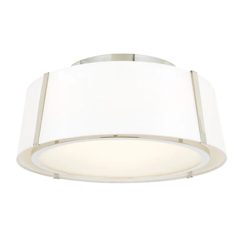 Fulton 18'' Polished Nickel Semi Flush Mount Silver 18"W x 8"H x 18"D