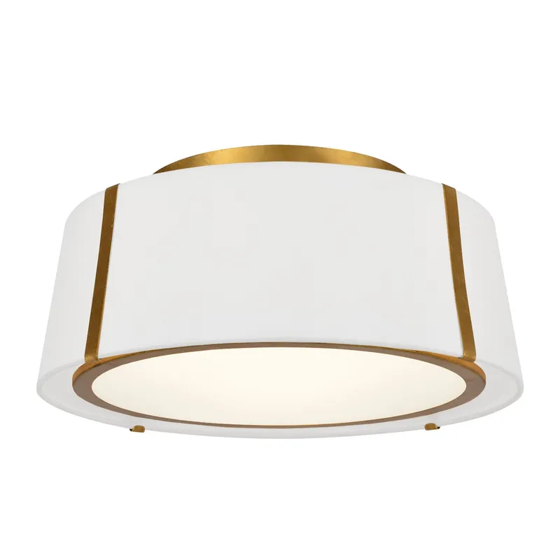 Fulton 18'' Antique Gold Semi Flush Mount Gold 18"W x 8"H x 18"D