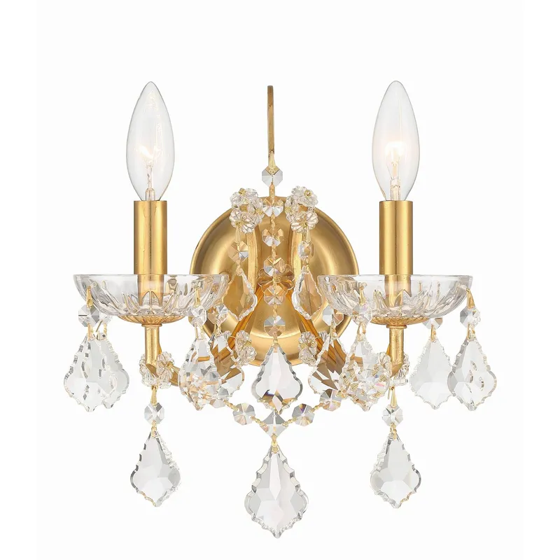 Filmore 10.5'' Hand Cut Crystal Antique Gold Sconce Gold 10.5"W x 12.5"H x 7"D