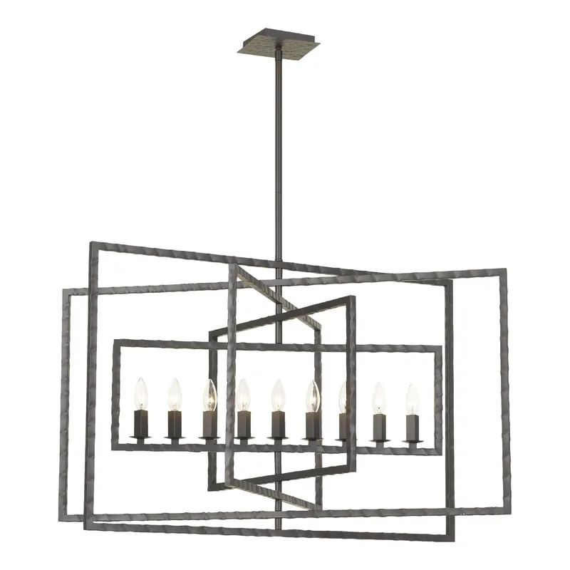 Capri 39'' Raw Steel Chandelier Bronze 39"W x 24"H x 39"D