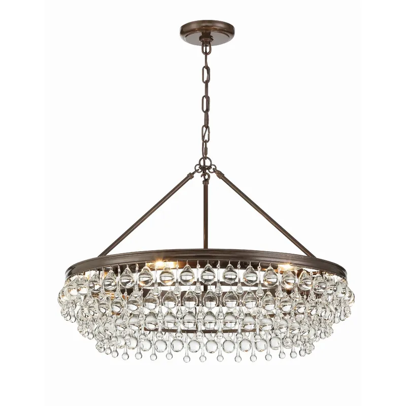 Calypso 30'' Crystal Teardrop Vibrant Bronze Chandelier Bronze 30"W x 20"H x 30"D