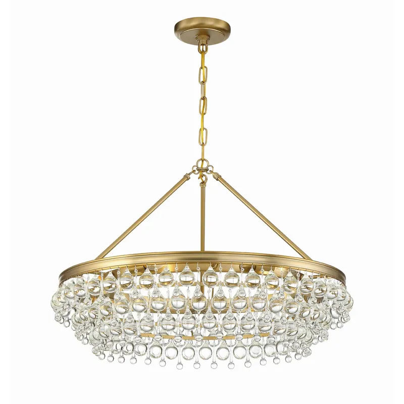 Calypso 30'' Crystal Teardrop Vibrant Gold Chandelier Gold 30"W x 20"H x 30"D