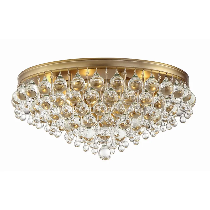 Calypso 20'' Crystal Teardrop Vibrant Gold Flush Mount Gold 20"W x 9"H x 20"D