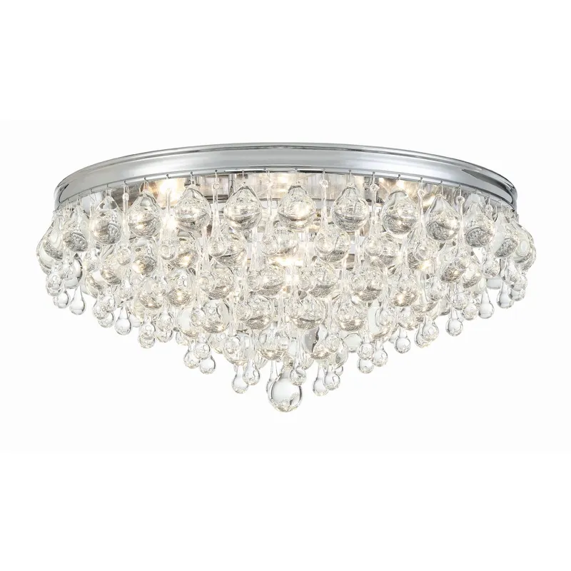 Calypso 20'' Crystal Teardrop Polished Chrome Flush Mount Silver 20"W x 9"H x 20"D