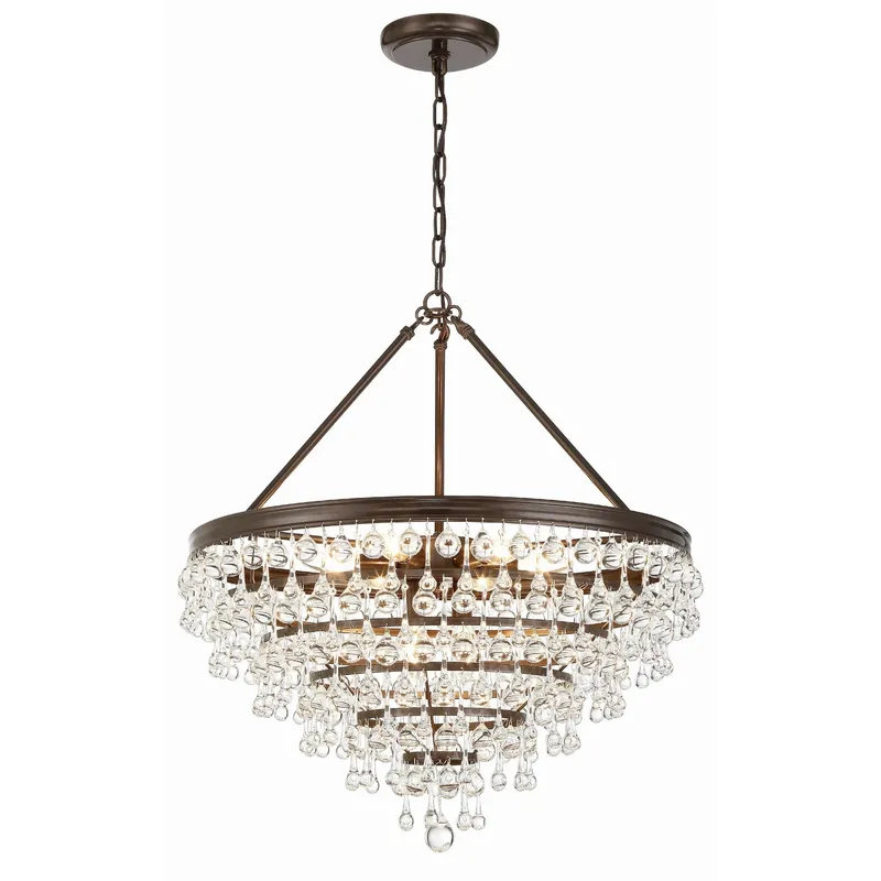 Calypso 25'' Crystal Teardrop Vibrant Bronze Chandelier Bronze 25"W x 27"H x 25"D