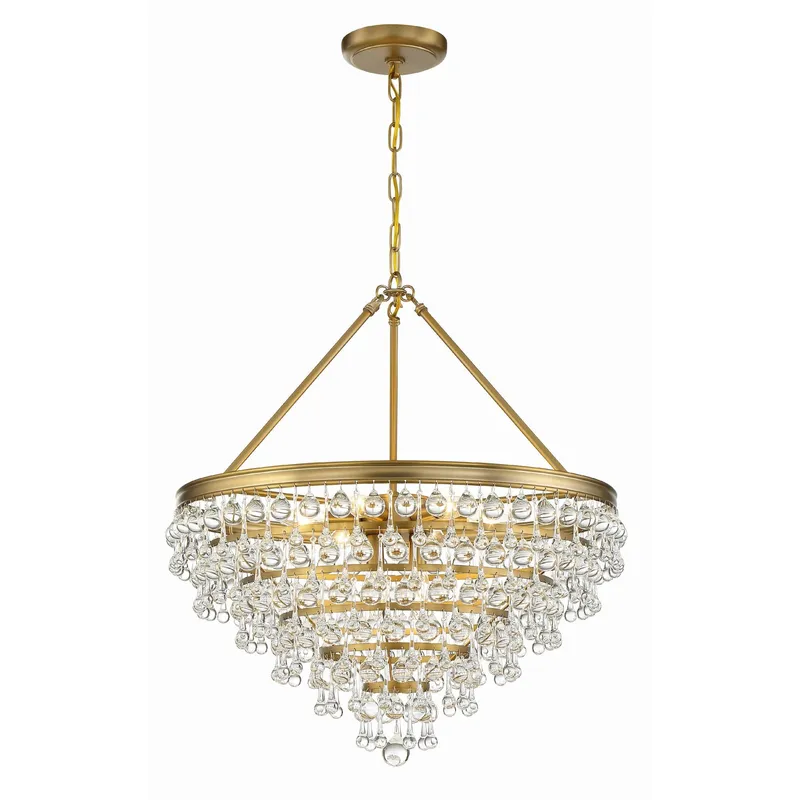 Calypso 25'' Crystal Teardrop Vibrant Gold Chandelier Gold 25"W x 27"H x 25"D