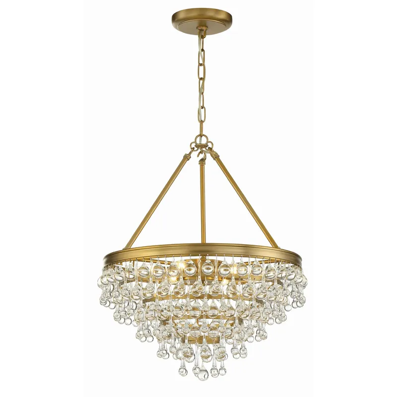 Calypso 20'' Crystal Teardrop Vibrant Gold Chandelier Gold 20"W x 24"H x 20"D