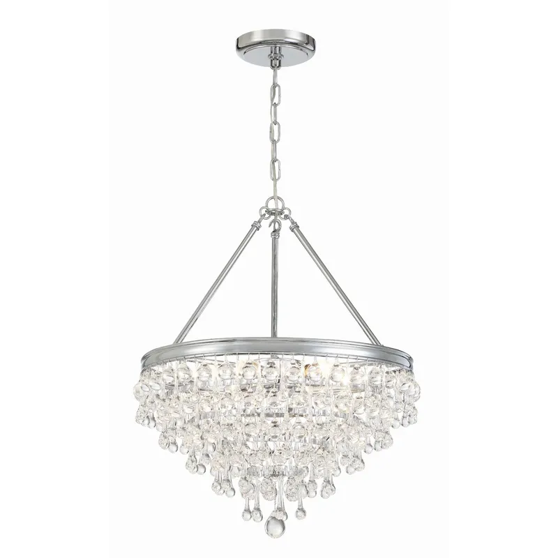 Calypso 20'' Crystal Teardrop Polished Chrome Chandelier Silver 20"W x 24"H x 20"D
