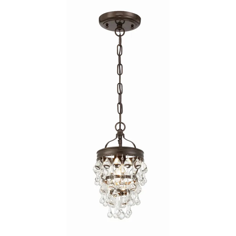 Calypso 7.25'' Crystal Teardrop Vibrant Bronze Chandelier Bronze 7.25"W x 13.75"H x 7.25"D