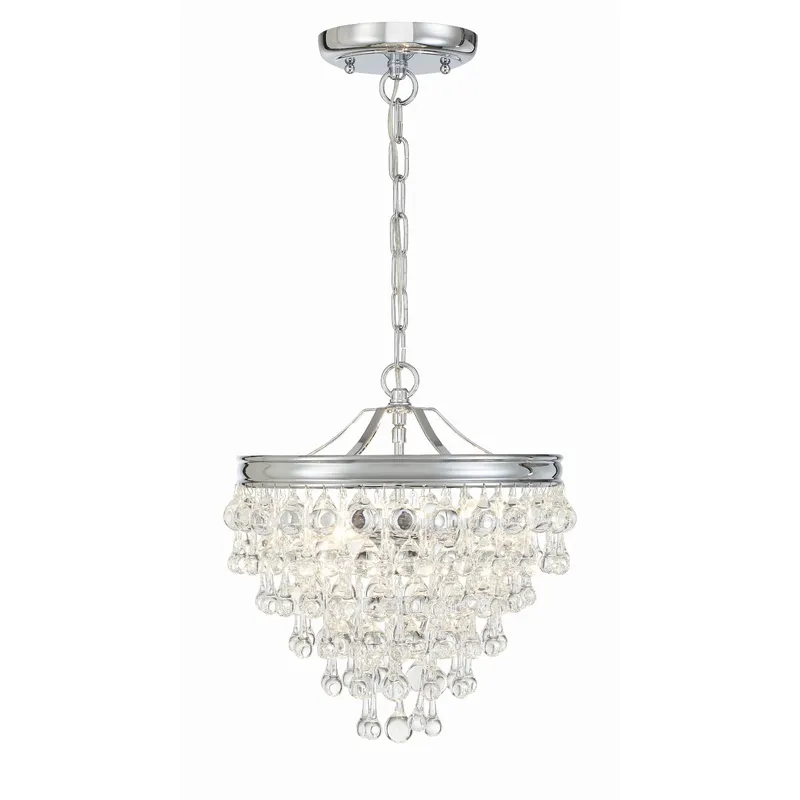 Calypso 13'' Crystal Teardrop Polished Chrome Chandelier Silver 13"W x 14.5"H x 13"D
