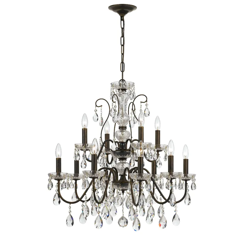 Butler 29'' Hand Cut Crystal English Bronze Chandelier Bronze 29"W x 29"H x 29"D