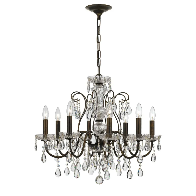 Butler 25.5'' Hand Cut Crystal English Bronze Chandelier Bronze 25.5"W x 22"H x 25.5"D