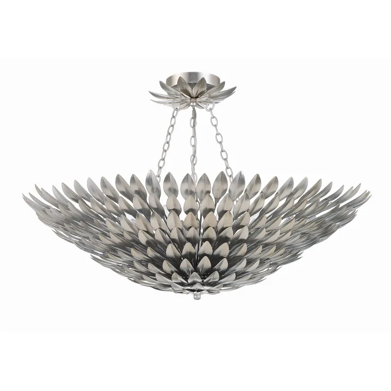 Broche 30'' Antique Silver Semi Flush Mount Silver 30"W x 12"H x 30"D