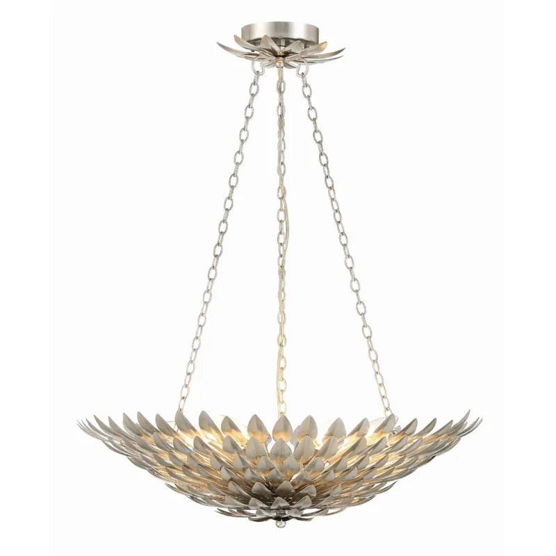 Broche 24.5'' Antique Silver Chandelier Silver 24.5"W x 11"H x 24.5"D