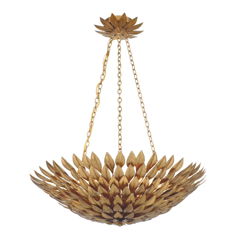 Broche 24.5'' Antique Gold Chandelier Gold 24.5"W x 11"H x 24.5"D