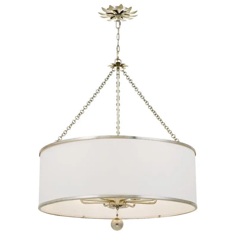 Broche 29'' Antique Silver Chandelier Silver 29"W x 33.5"H x 29"D