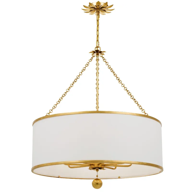 Broche 29'' Antique Gold Chandelier Gold 29"W x 33.5"H x 29"D