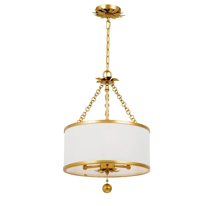 Broche 14'' Antique Gold Chandelier Gold 14"W x 20"H x 14"D