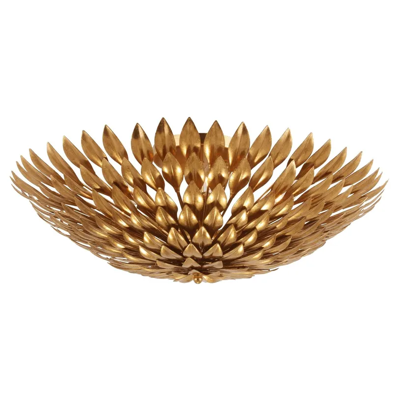 Broche 24'' Antique Gold Semi Flush Mount Gold 24"W x 9"H x 24"D