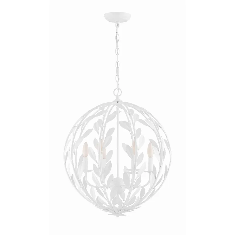 Broche 21'' Matte White Chandelier White 21"W x 24.5"H x 21"D