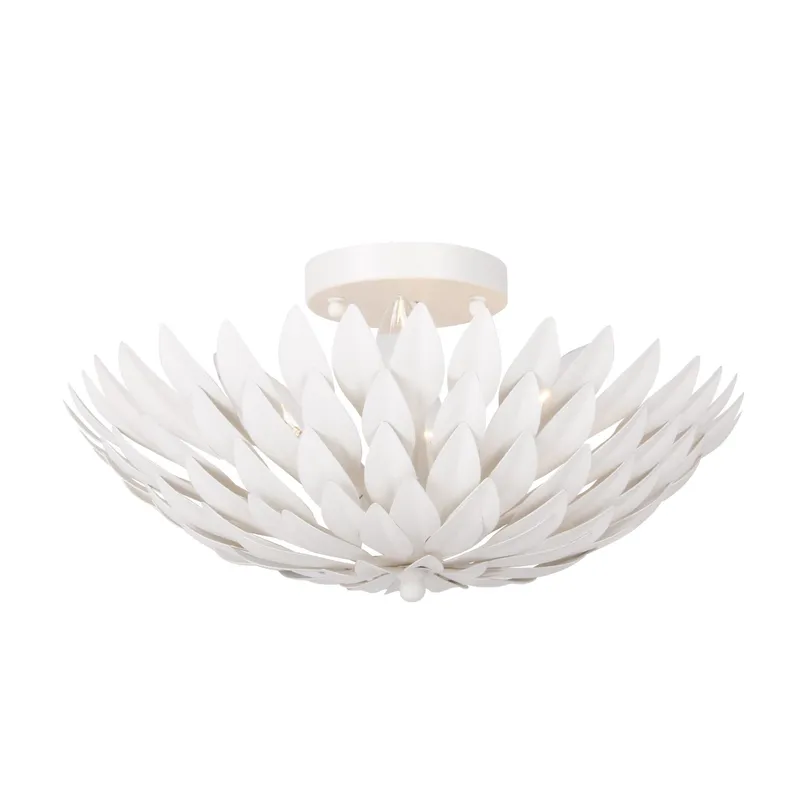Broche 16'' Matte White Semi Flush Mount White 16"W x 8.25"H x 16"D
