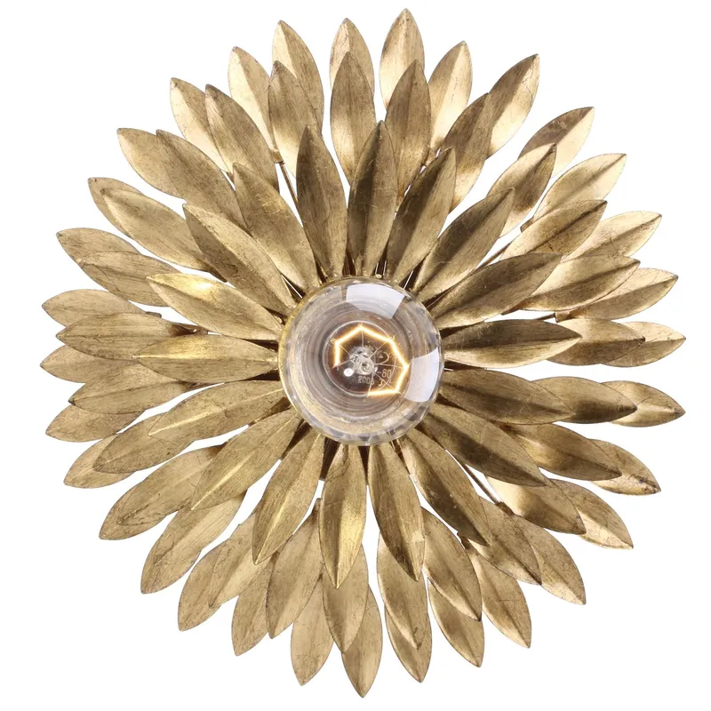 Broche 11'' Antique Gold Flush Mount Gold 11"W x 3.5"H x 11"D
