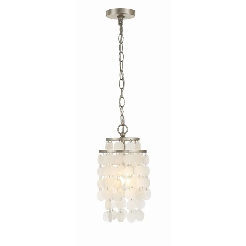 Brielle 7'' Antique Silver Chandelier Silver 7"W x 14.5"H x 7"D