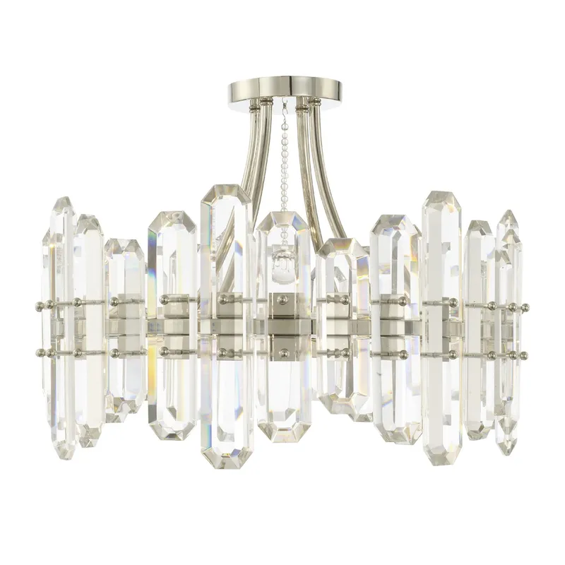 Bolton 20.75'' Polished Nickel Semi Flush Mount Silver 20.75"W x 15.75"H x 20.75"D