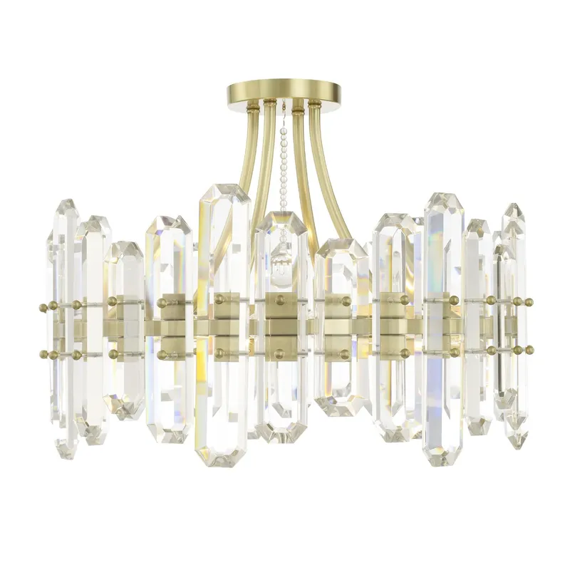 Bolton 20.75'' Aged Brass Semi Flush Mount Gold 20.75"W x 15.75"H x 20.75"D