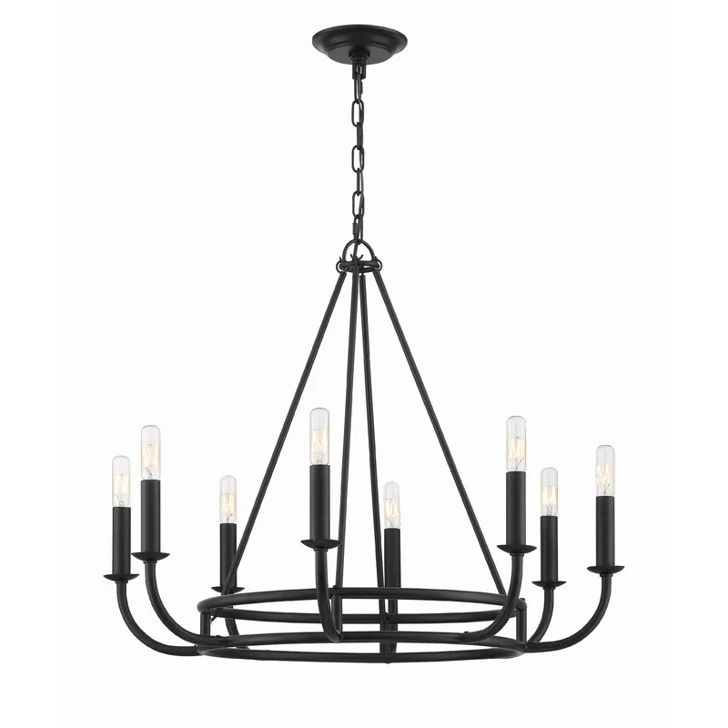 Bailey 28'' Matte Black Chandelier Black 28"W x 22"H x 28"D