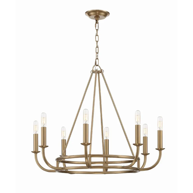 Bailey 28'' Aged Brass Chandelier Gold 28"W x 22"H x 28"D