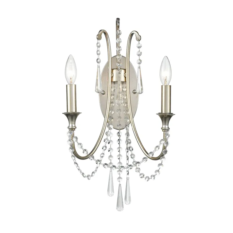 Arcadia 11.25'' Antique Silver Sconce Silver 11.25"W x 21.25"H x 7.25"D