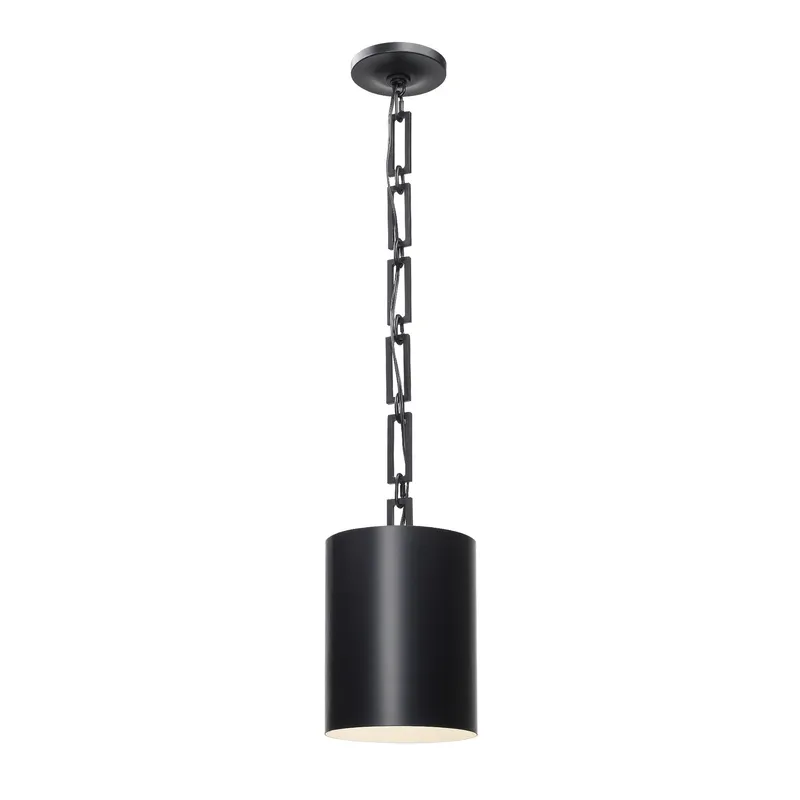 Brian Patrick Flynn Alston 8'' Matte Black + White Pendant Black 8"W x 12"H x 8"D