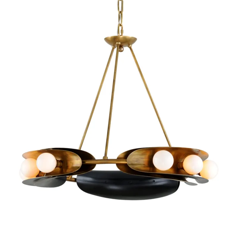 Hopper 9-Light Chandelier in Vintage Brass by Martyn Lawrence Bullard 32W x 25H