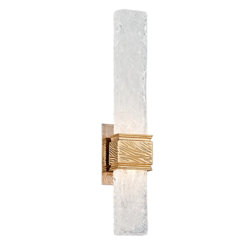 Freeze 2-Light Wall Sconce in Gold Leaf 4.75W x 21.75H