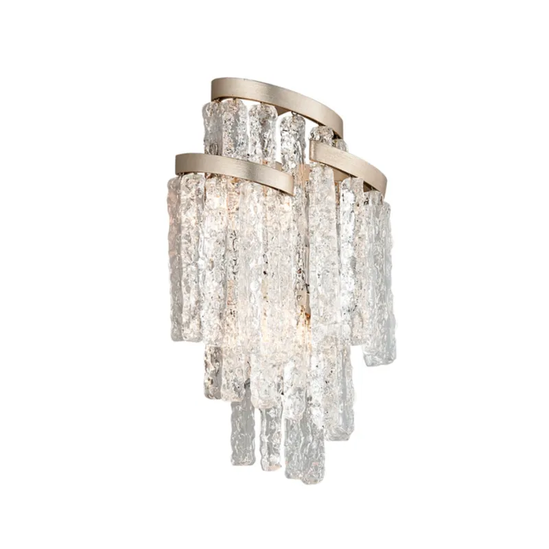 Mont Blanc 3-Light Wall Sconce in Modern Silver Leaf 10.75W x 18.75H