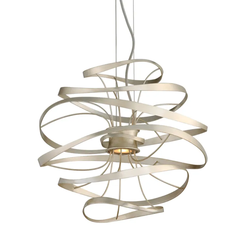 Calligraphy 2-Light Chandelier in Silver Leaf 18W x 16.5H