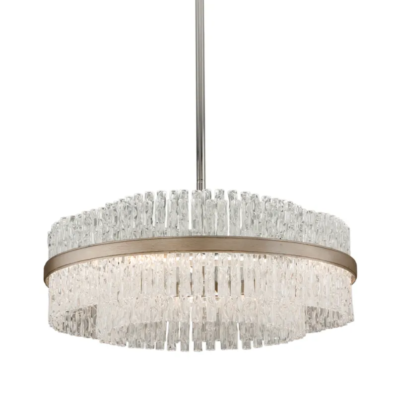 Chime 8-Light Chandelier in Silver Leaf 26.75W x 11H