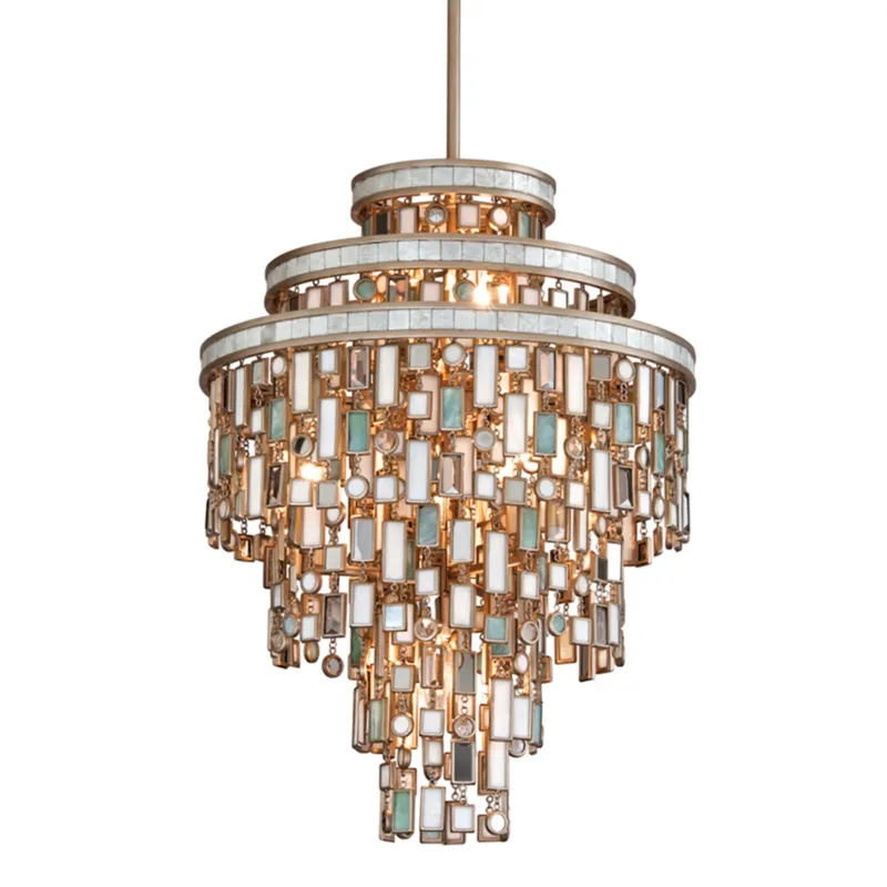 Dolcetti 7-Light Chandelier in Champagne Leaf 18W x 24.5H