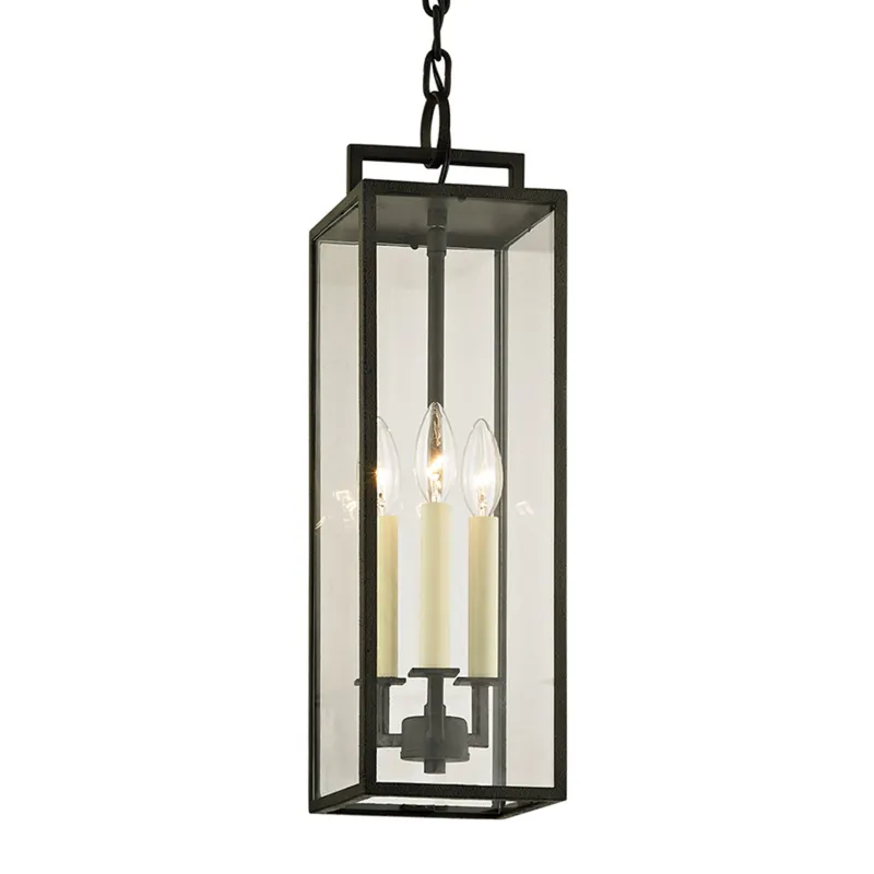 Beckham 3-Light Exterior Lantern in Forged Iron 6L x 6W x 21.25H