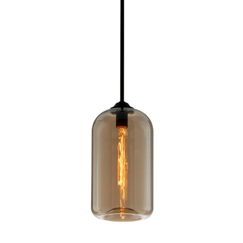 District 1-Light Pendant in Soft Black 8W x 15.75H (F5571-SBK)