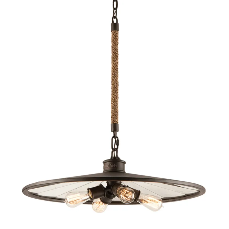 Brooklyn 4-Light Chandelier in Heritage Bronze 26W x 9.25H