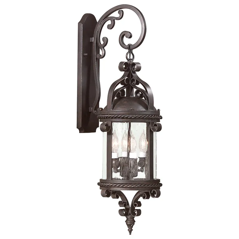 Pamplona 4-Light Exterior Wall Sconce in Soft Off Black 10.25W x 30.25H