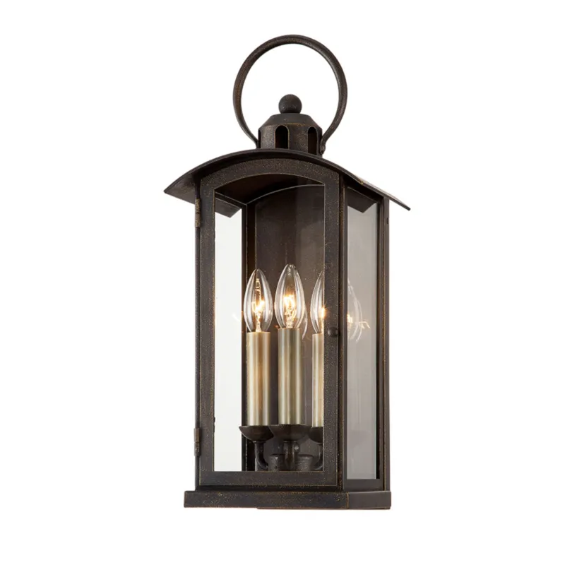 Chaplin 3-Light Exterior Wall Sconce in Vintage Bronze 8.5W x 20.25H